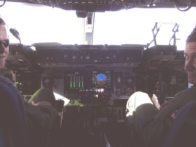 Cockpit of C-17 EnRoute from Christchurch to McMurdo